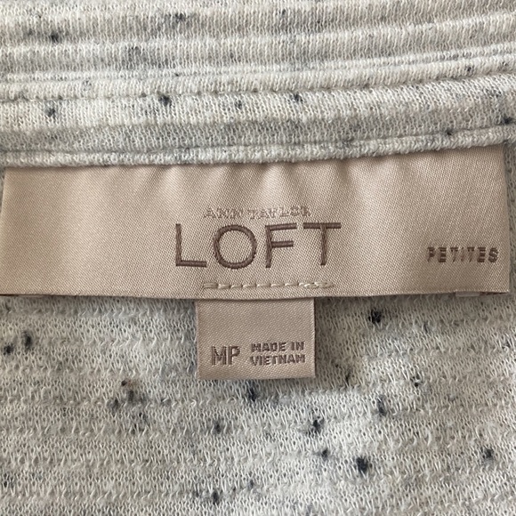 LOFT petite medium top 3/4 sleeves layered look ribbed - Picture 11 of 12